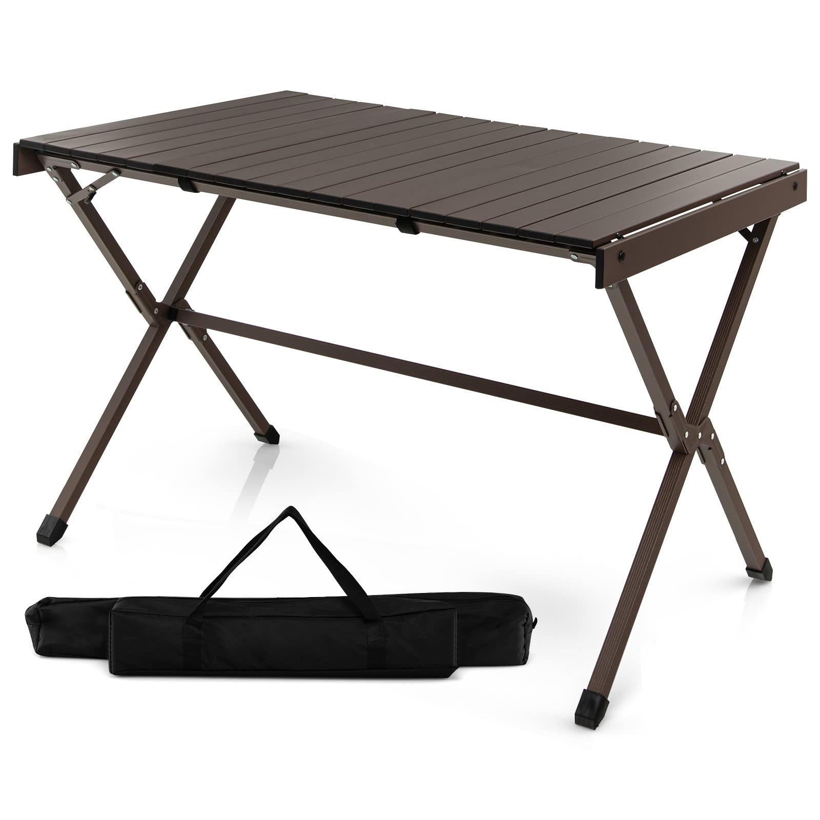 Giantex Folding Camping Table, Aluminum Picnic Table for 4-6 Person