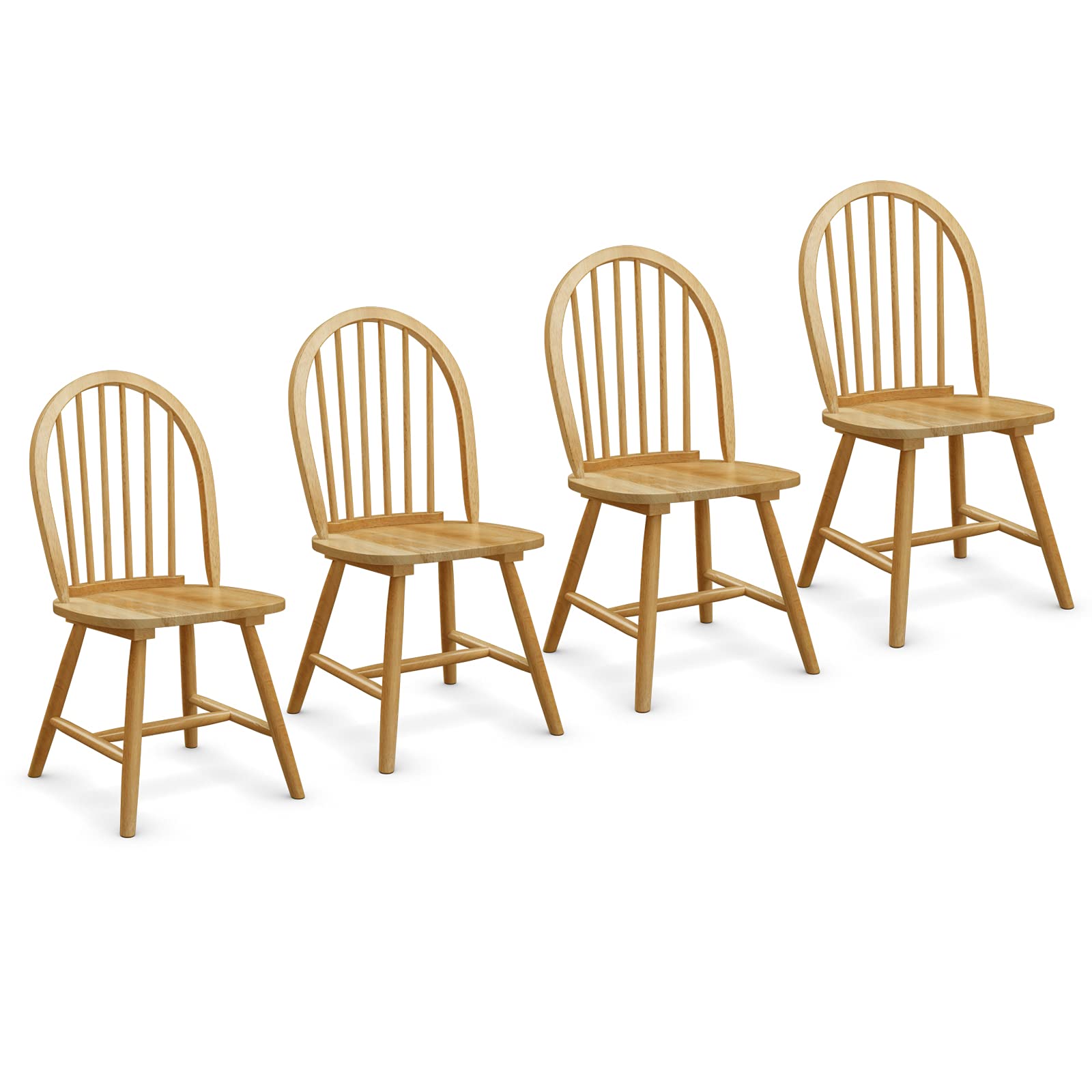 Set of 4 Windsor Chairs, Country Wood Chairs - Giantex