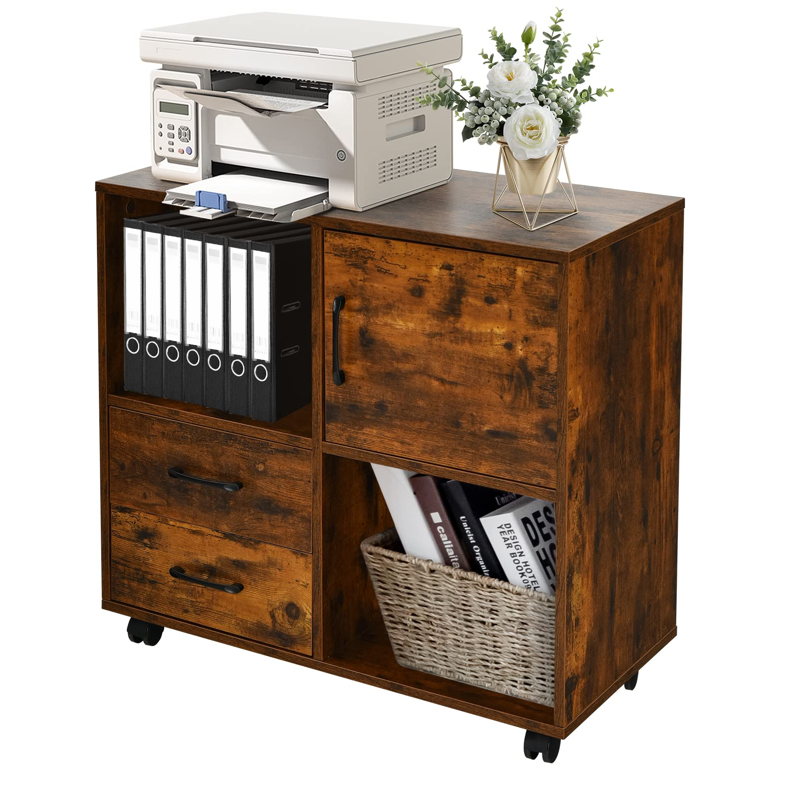 Giantex Printer Stand Under Desk - Mobile File Cabinet