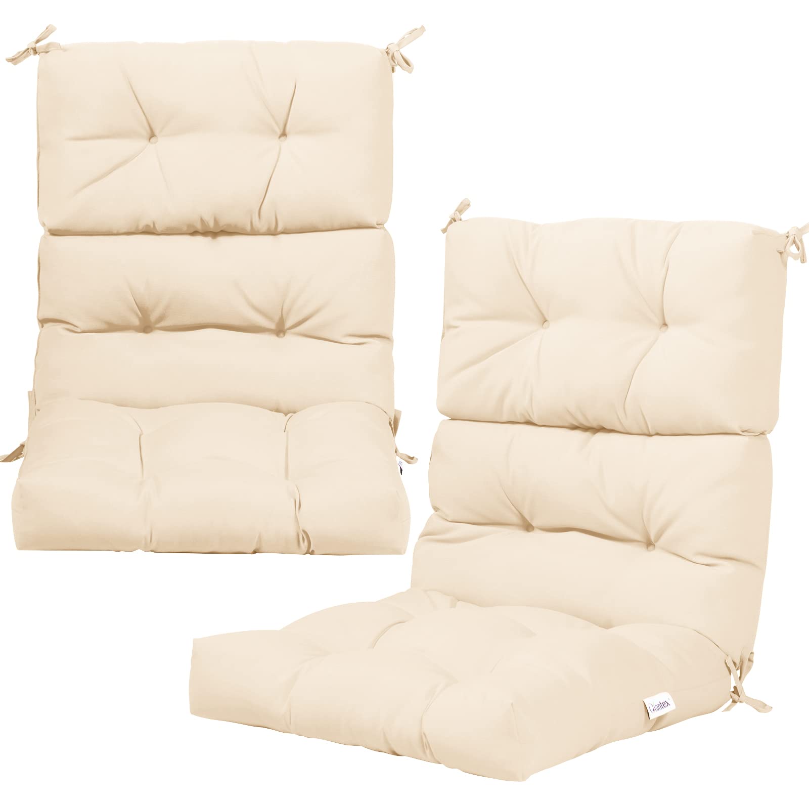 4.5 Inch Thick Outdoor High Back Chair Pads | Tufted Patio Cushion