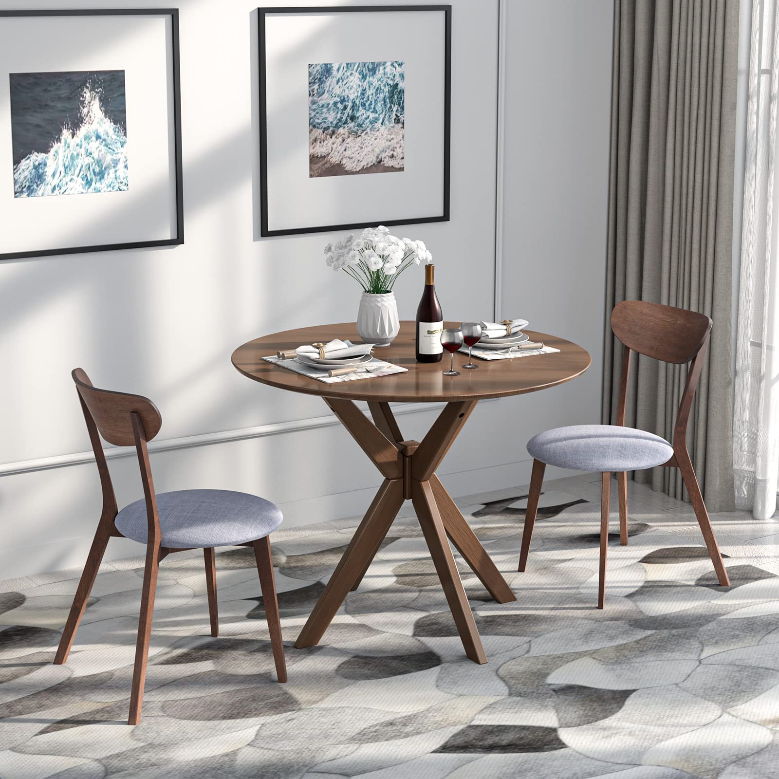 3 Piece Dining Table and Chair Set - Giantex