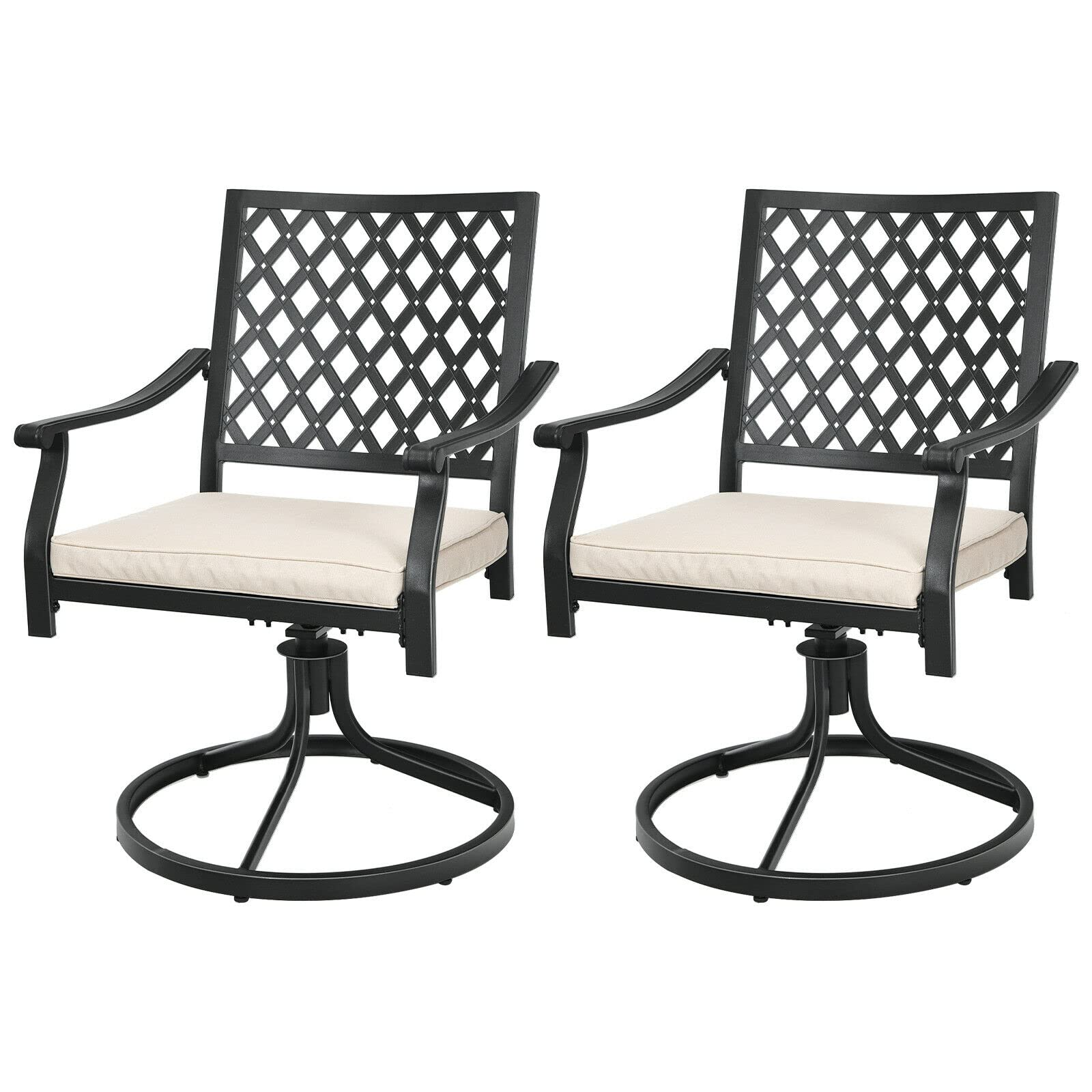 Giantex 2 Pack Swivel Outdoor Chairs, Set of 2 Patio Dining Rocking Chairs