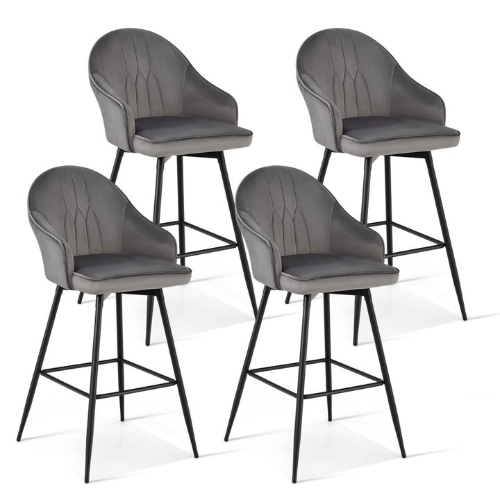 Giantex Modern Low Back Bar Chairs for Kitchen, Pub, Bistro, Grey
