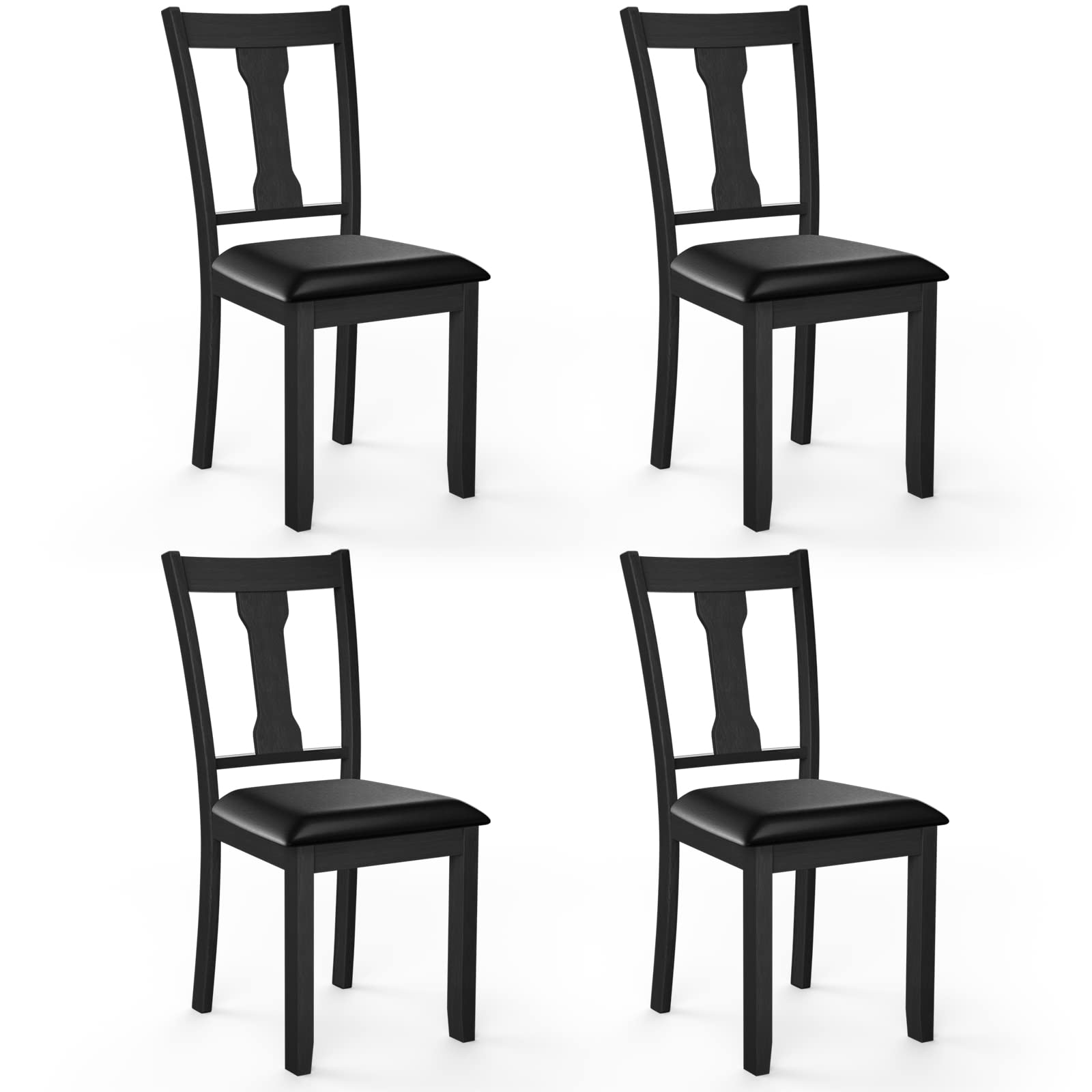 Giantex PVC Leather Modern Wood Dining Side Chair