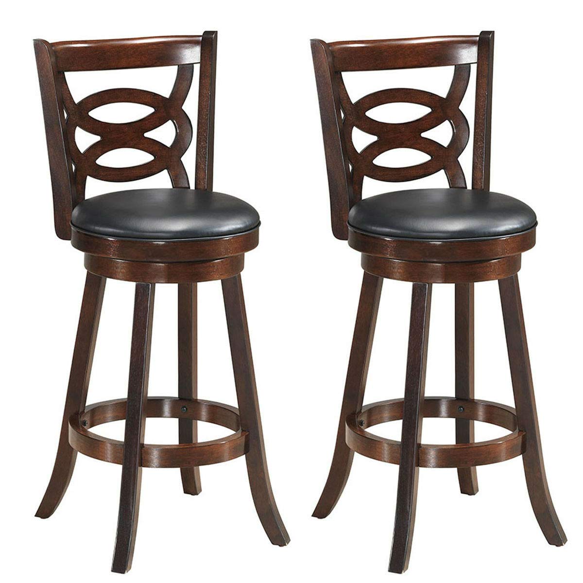 Giantex Bar Stools, Counter Height Dining Chair, Fabric Upholstered 360 Degree Swivel