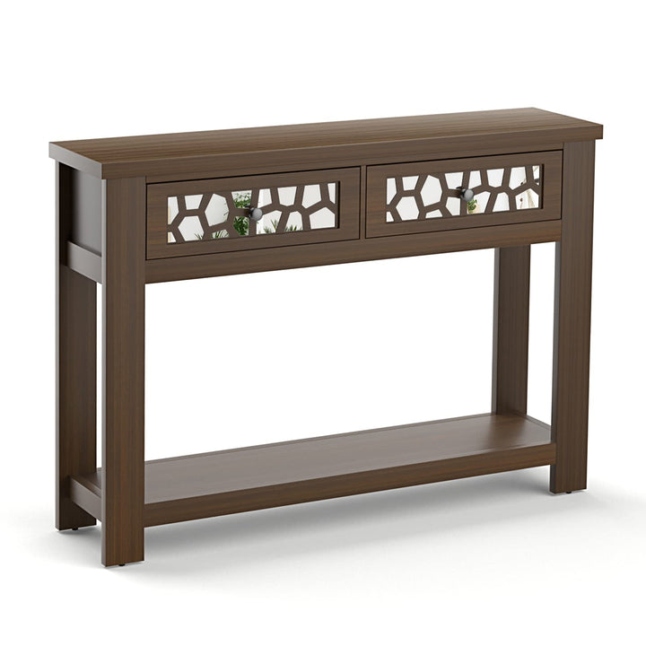 Giantex 2-Tier Console Table with Drawers
