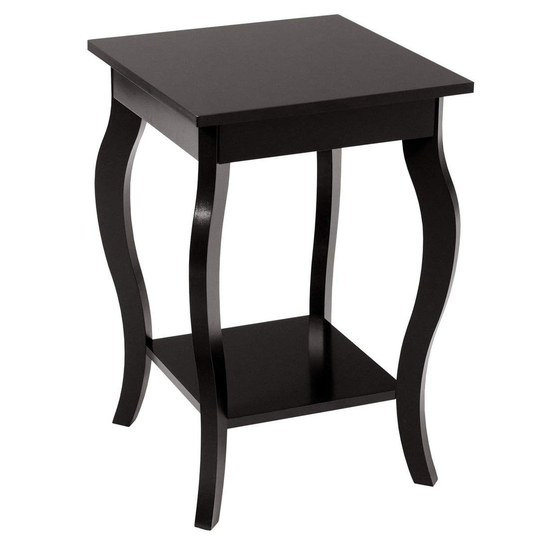 16" End Table W/Storage & Shelf Curved Legs Home Furniture for Living Room