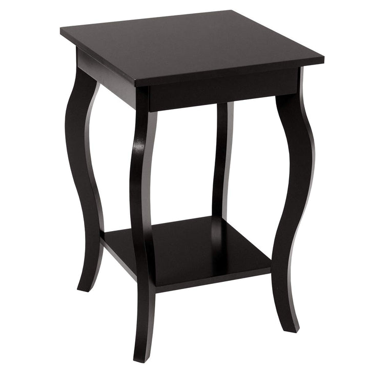 16" End Table W/Storage & Shelf Curved Legs Home Furniture for Living Room
