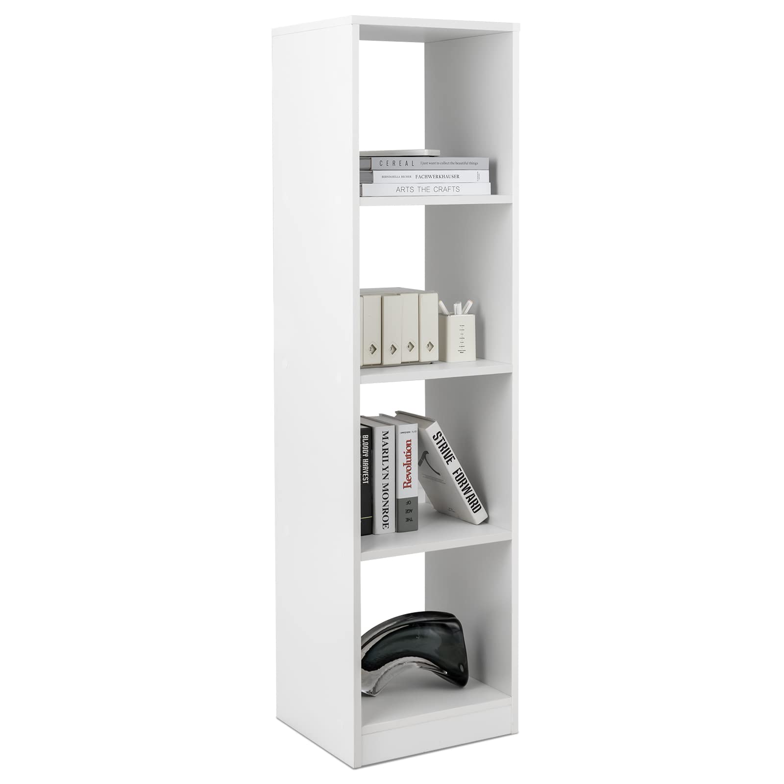 Giantex 56” Tall Bookcase, 4-Cube Bookshelf with 4 Anti-Tipping Kits