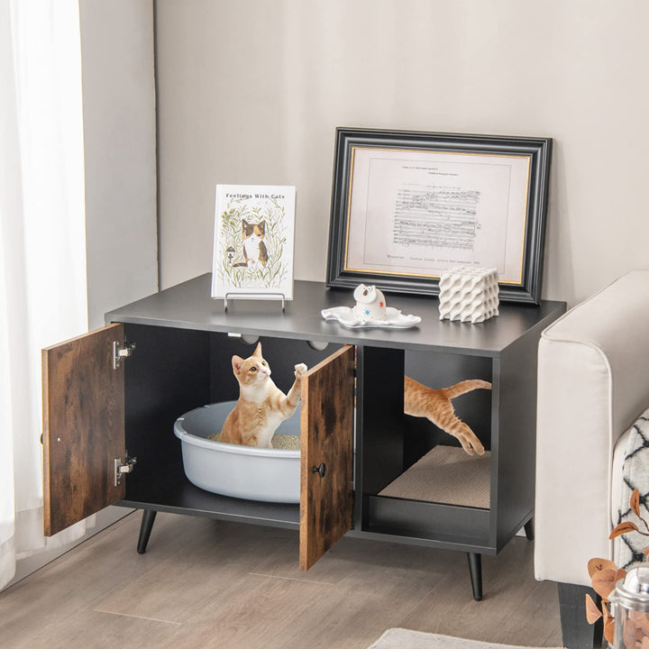 Giantex Cat Litter Box Enclosure, Hidden Cat Washroom Furniture