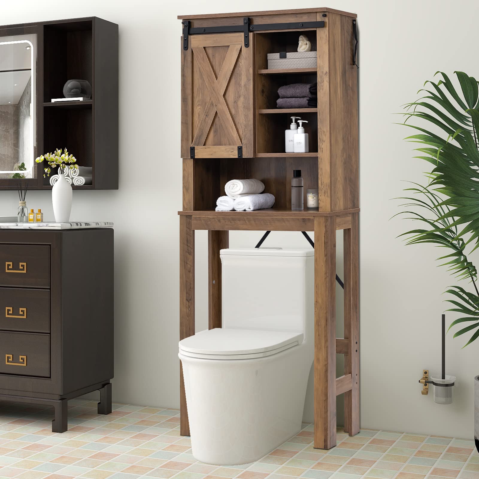 Giantex Over The Toilet Storage Cabinet - Freestanding Toilet Rack