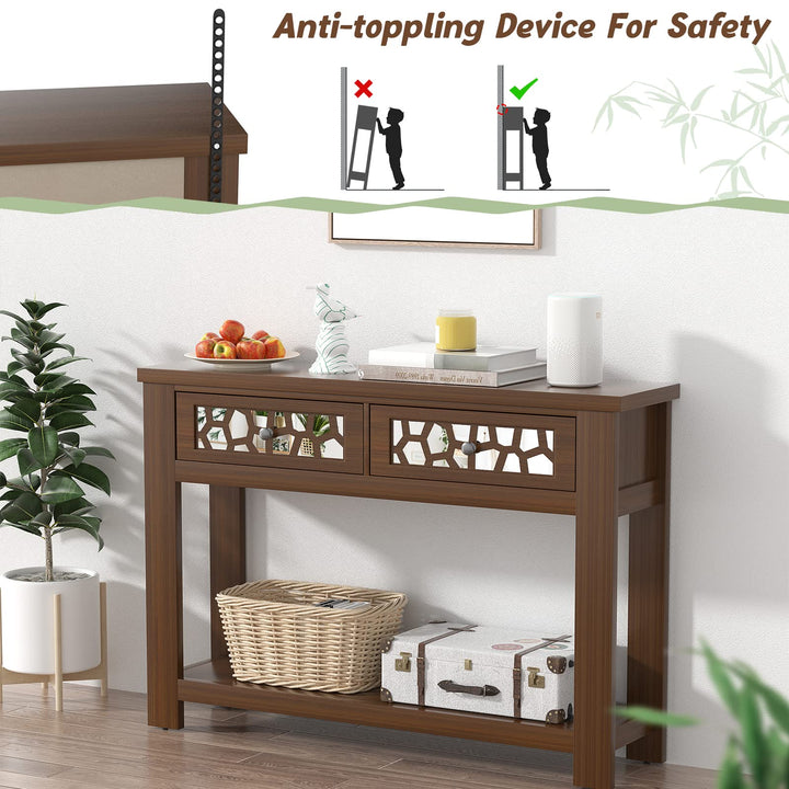Giantex 2-Tier Console Table with Drawers