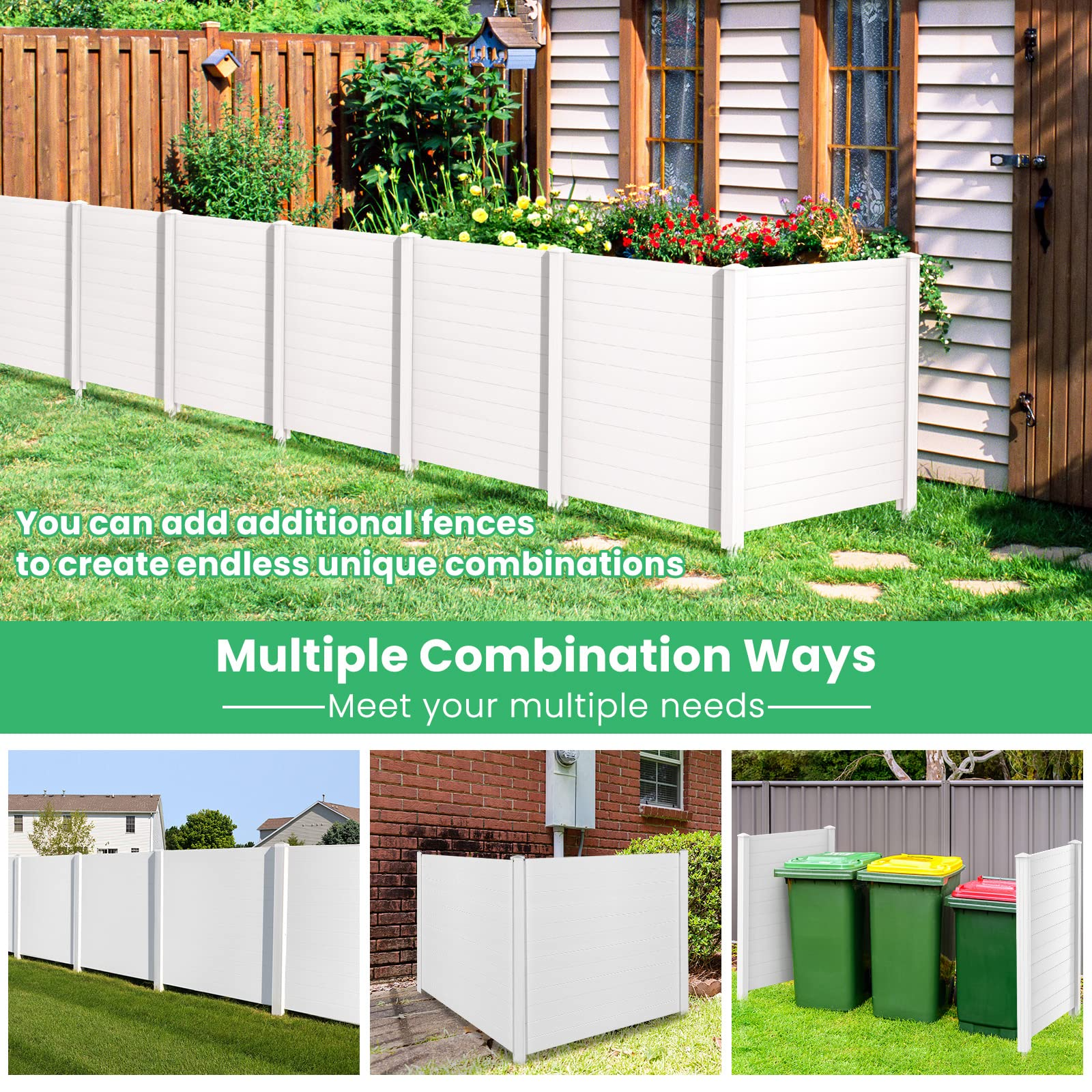 Trash Can Enclosure with 3 Stakes - Giantex