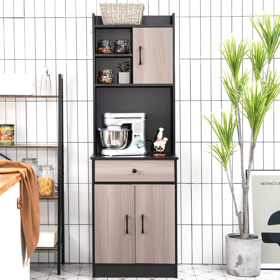 Giantex Kitchen Sideboard, Tall Buffet Hutch Cabinet