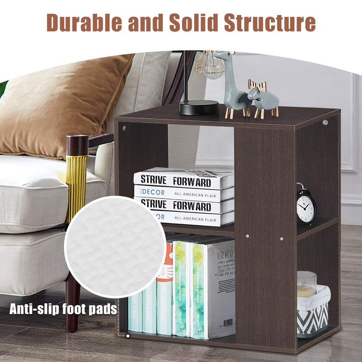 Giantex End Table with Shelves 3-Tier Open Storage