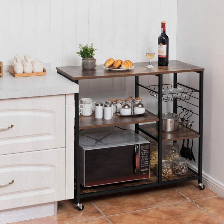 Giantex Industrial Kitchen Baker's Rack with Lockable Universal Wheel