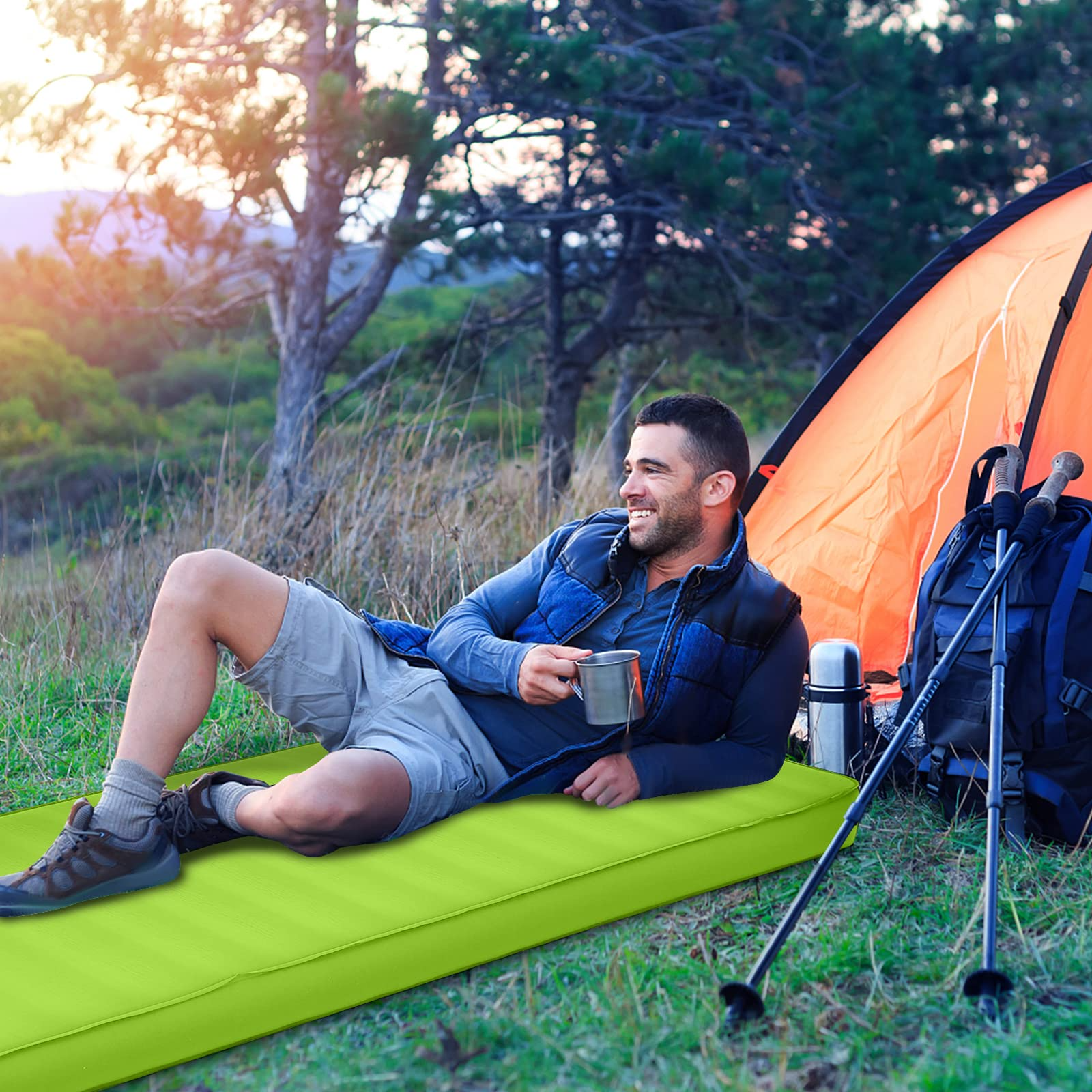 Lightweight Compact Air Mattress w/Carry Bag