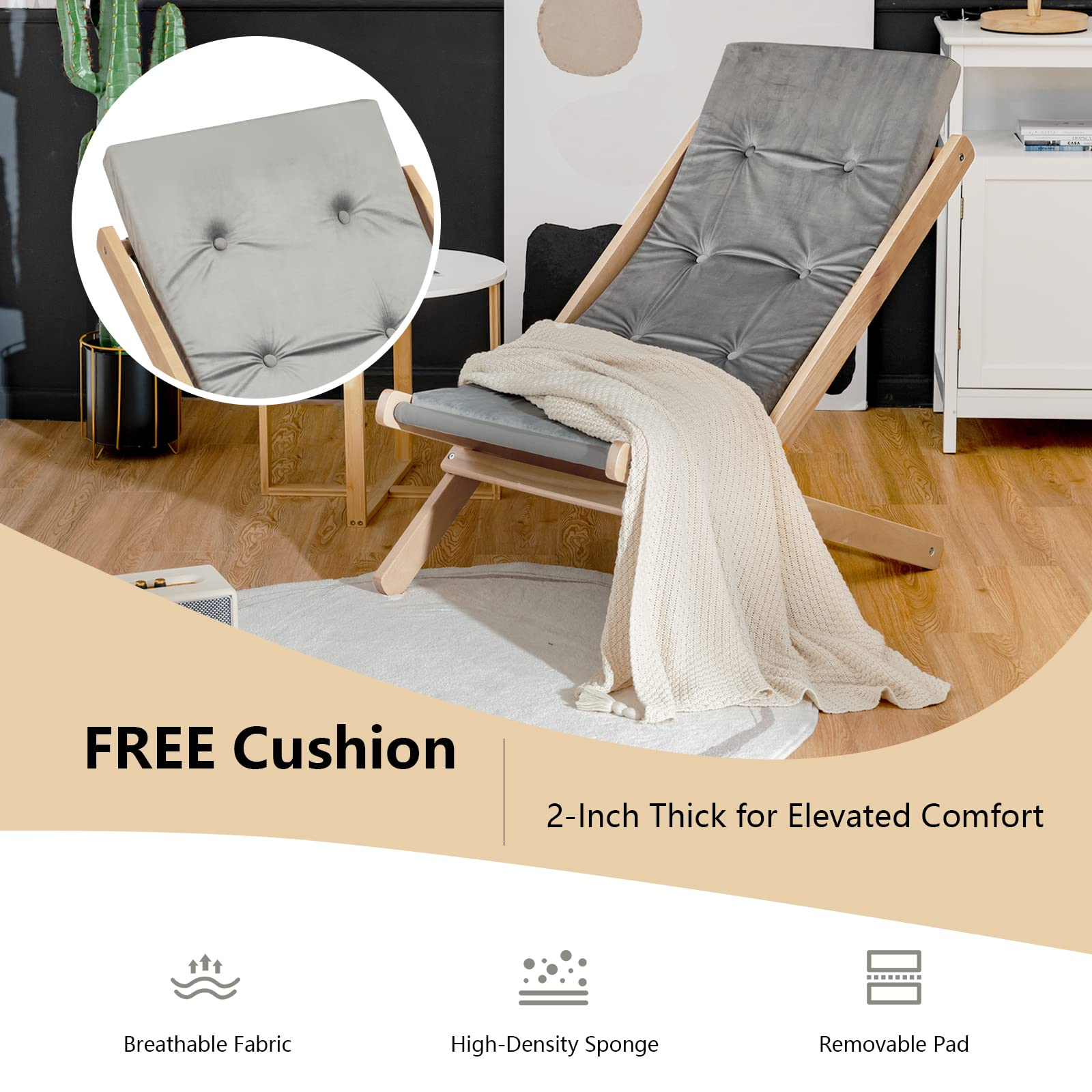 Giantex Beach Sling Chair, Outdoor Lounge Chair