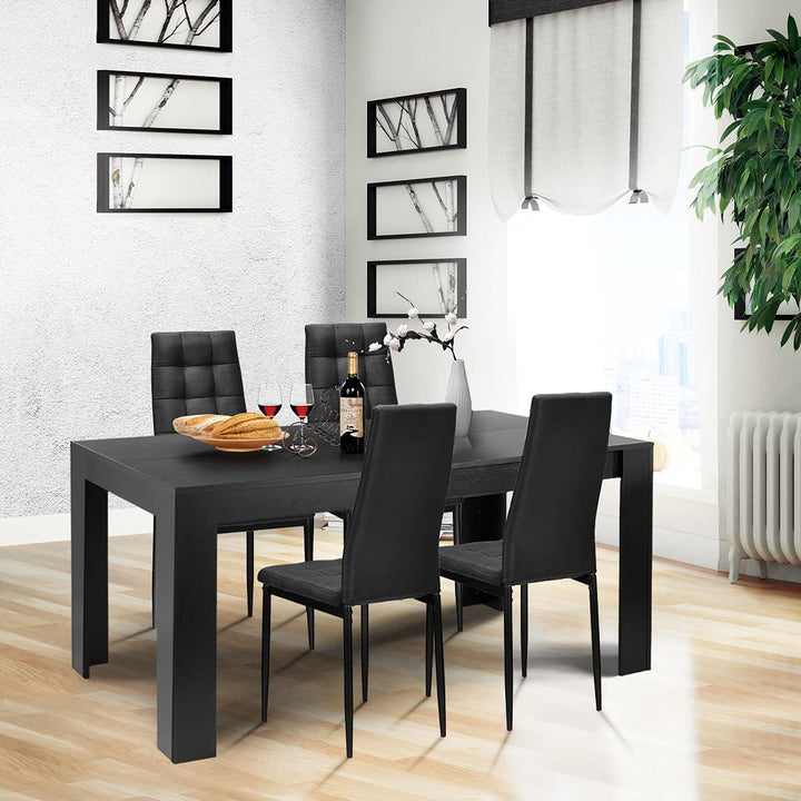 Giantex 9 Pcs Dining Table Set, Wood Rectangular Table with 8 Upholstered Chairs Set