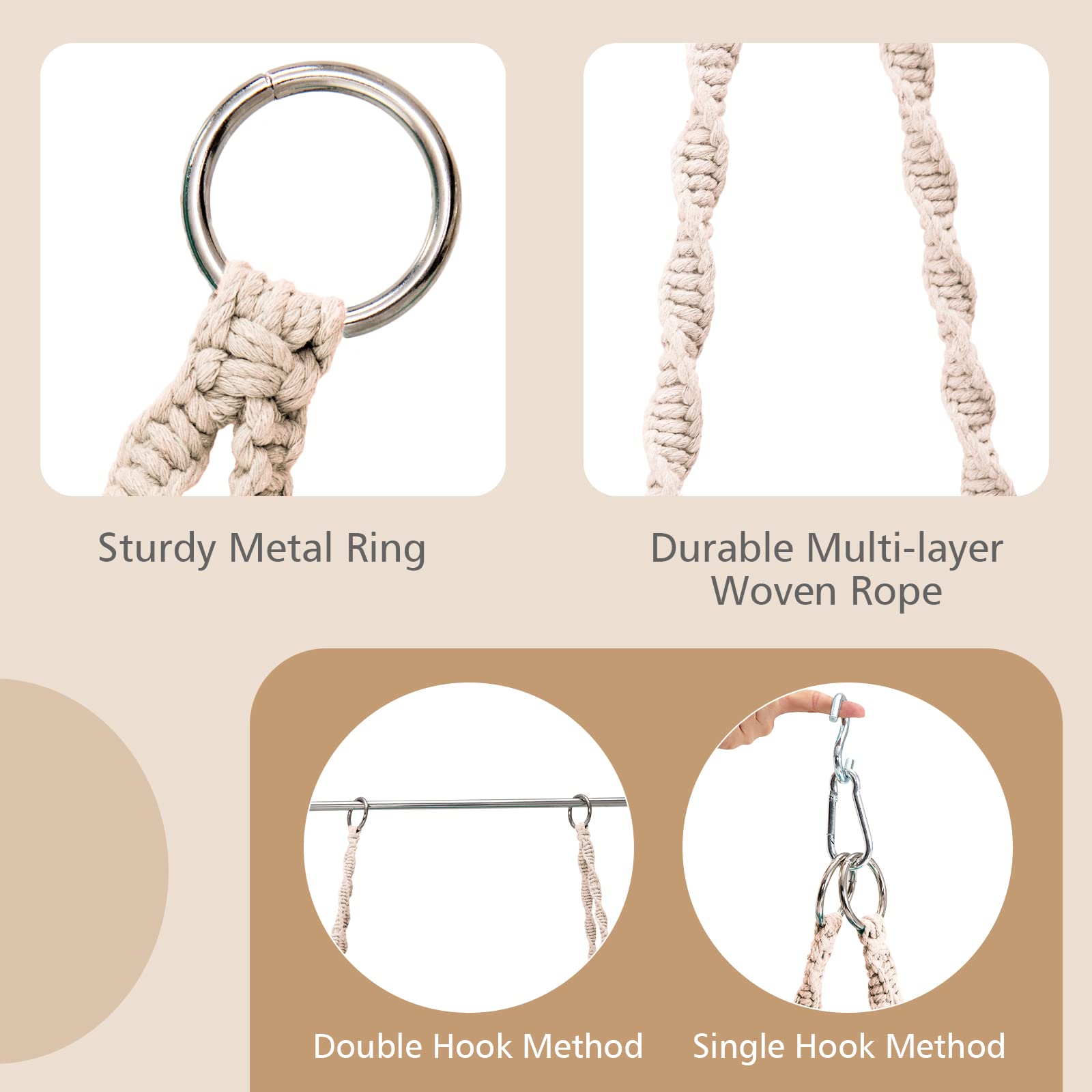Hammock Chair Macrame Swing - Giantex