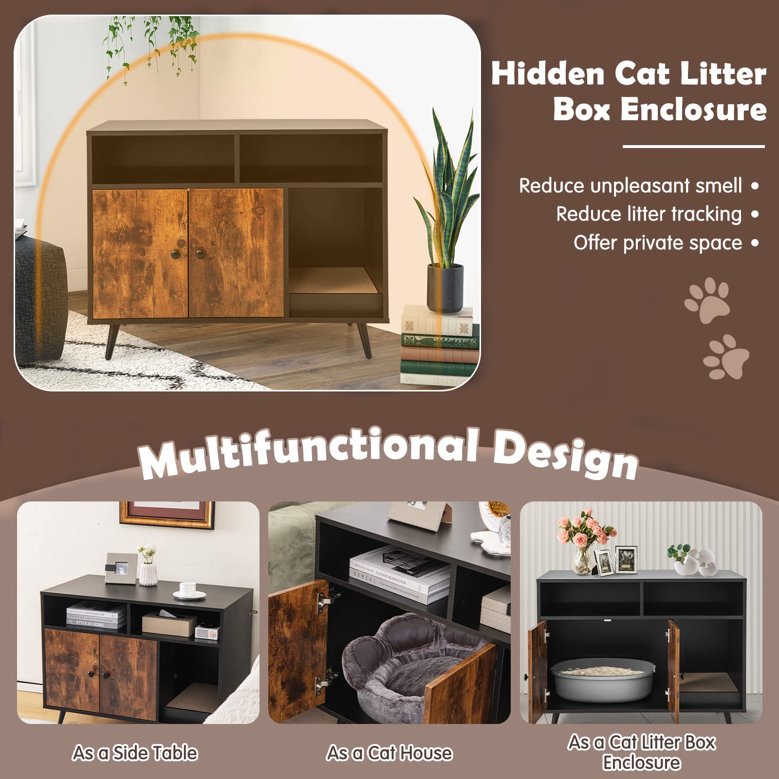 Giantex Cat Litter Box Enclosure 
