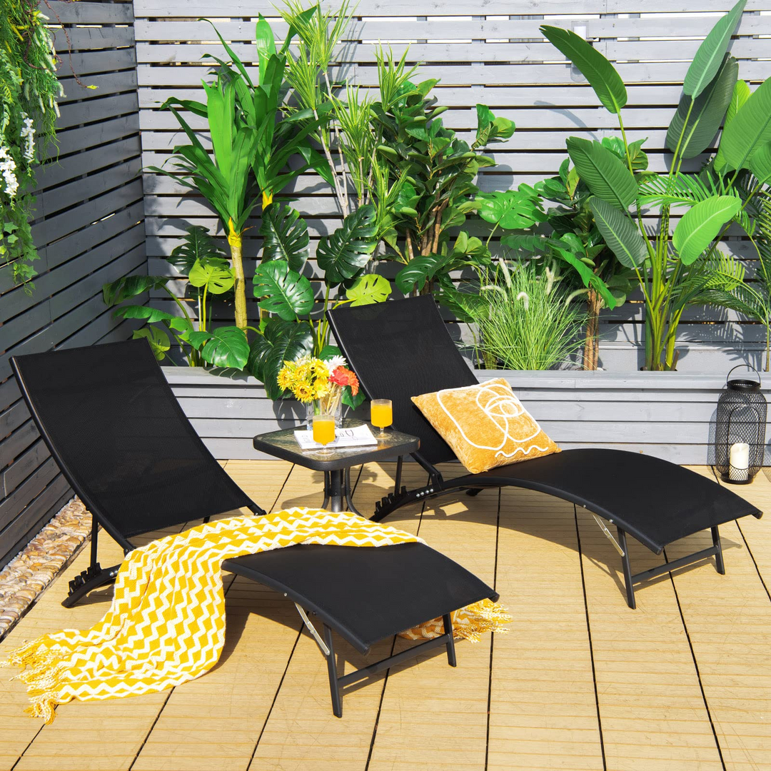 Giantex Outdoor Chaise Lounge Set of 2, Foldable Pool Lounge Chairs