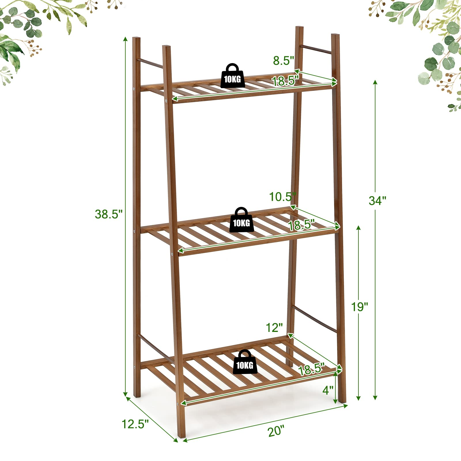 Giantex 3 Tier Plant Stand Flower Pots Holder Display Shelf