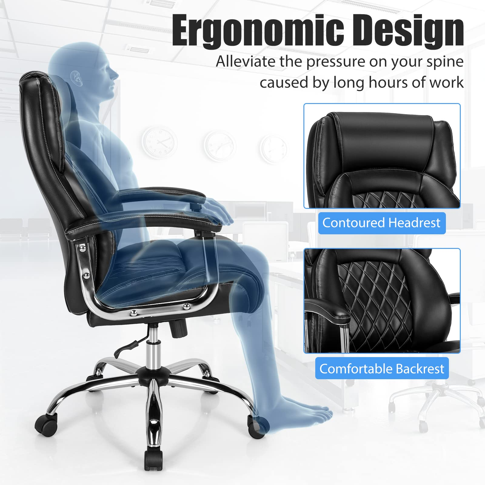Giantex 500LBS Big and Tall Office Chair