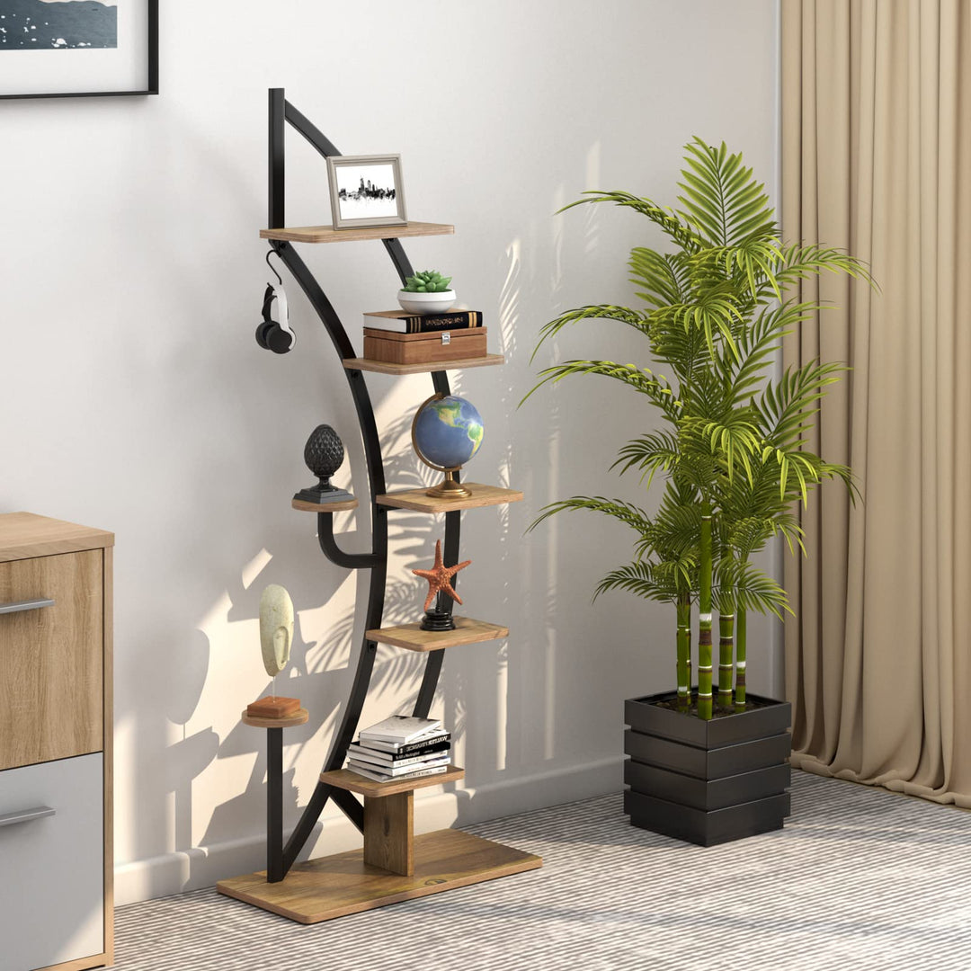 Giantex 6 Tier Metal Plant Stand Indoor, 61" Half Moon Plant Shelf