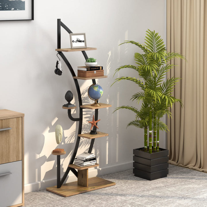 Giantex 6 Tier Metal Plant Stand Indoor, 61" Half Moon Plant Shelf