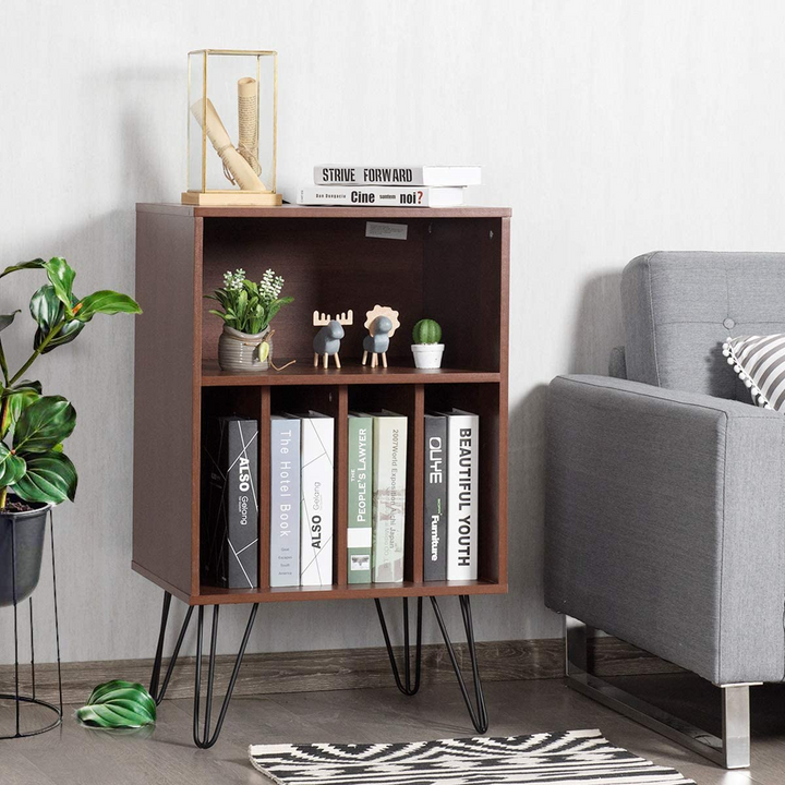 Giantex End Table Record Player Stand, Turntable Stand Record Storage Cabinet