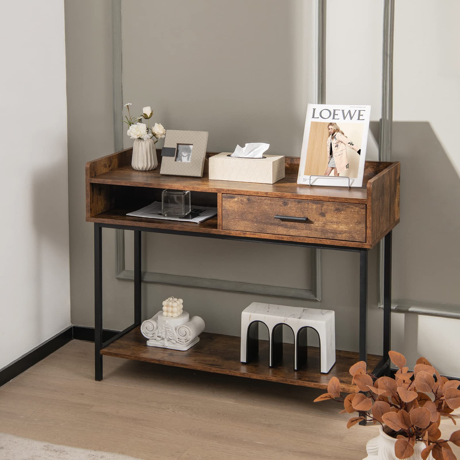 Giantex Long Console Table with Storage - Narrow Entryway Table