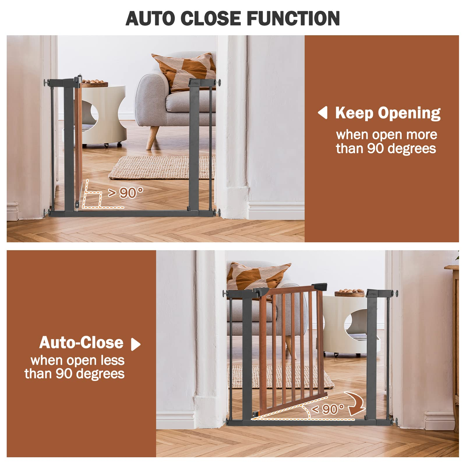 Giantex Walk Through Pet Safety Gate, Fit Opening 29.5'' to 38'' Wide