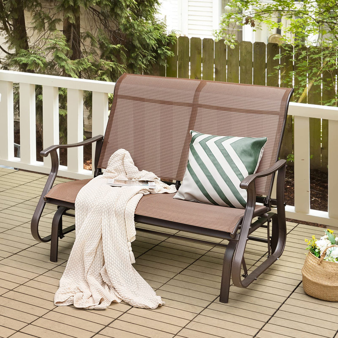 Giantex Outdoor Glider Bench Chair - Extra-Large 2 Person Loveseat