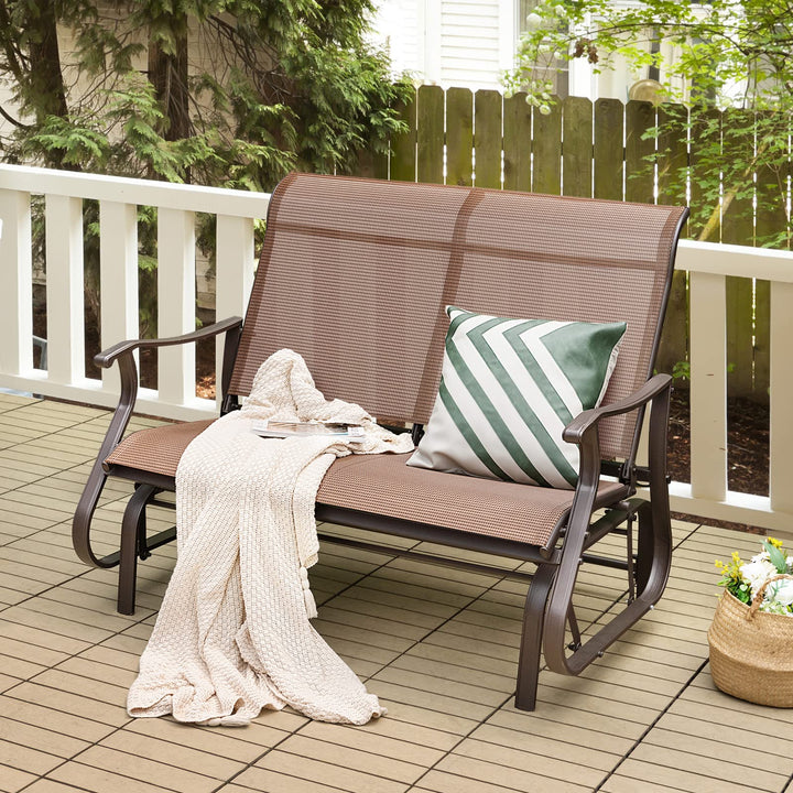 Giantex Outdoor Glider Bench Chair - Extra-Large 2 Person Loveseat
