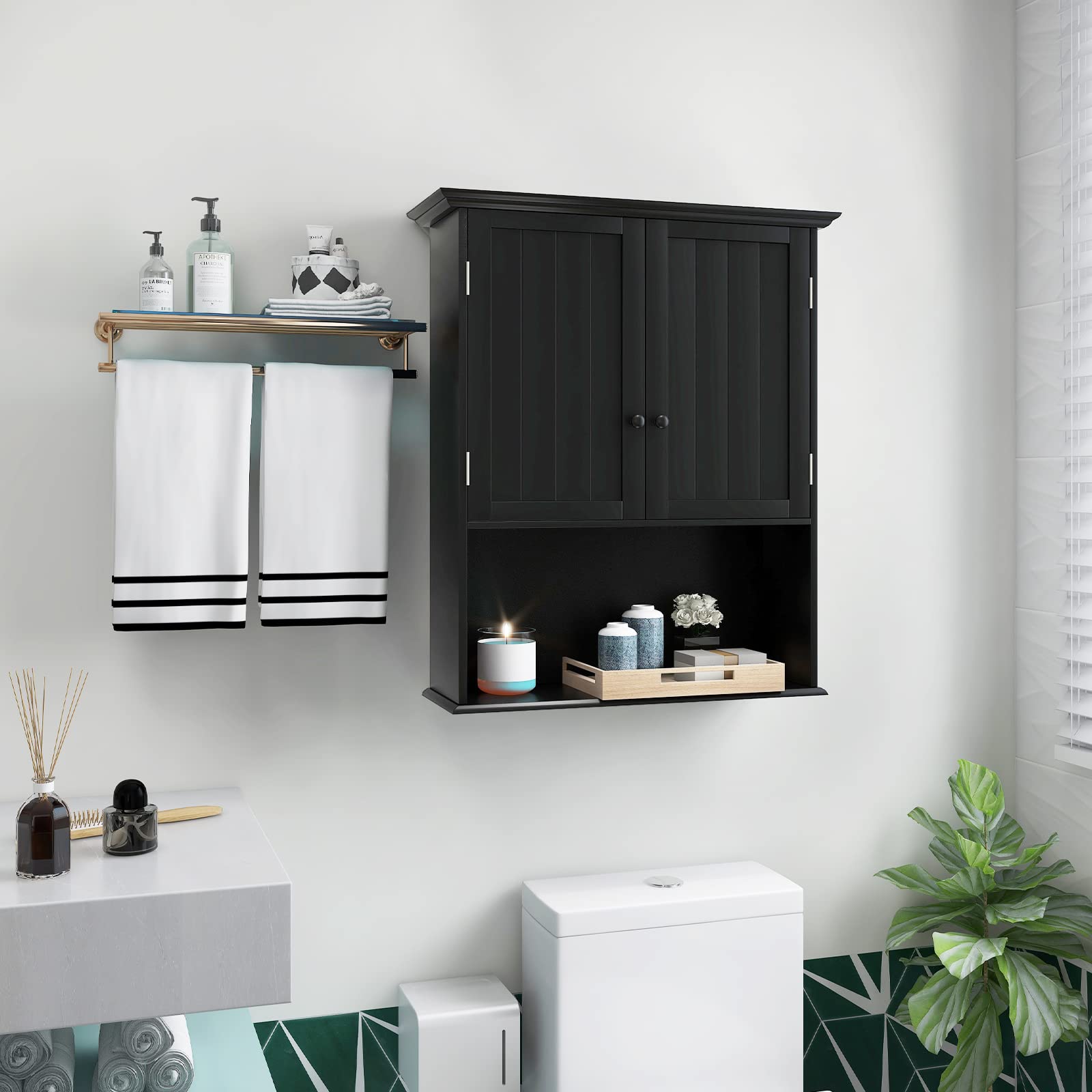 Giantex Bathroom Wall Mounted Cabinet - Storage Cabinet w/Adjustable Shelf
