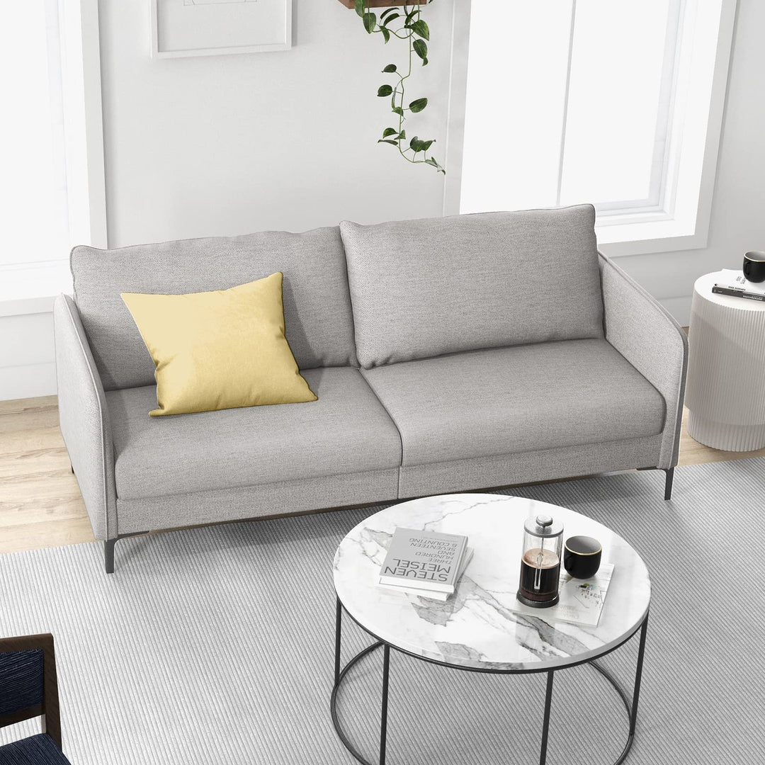 Giantex Upholstered Sofa Couch, 76" Modern Grey Loveseat
