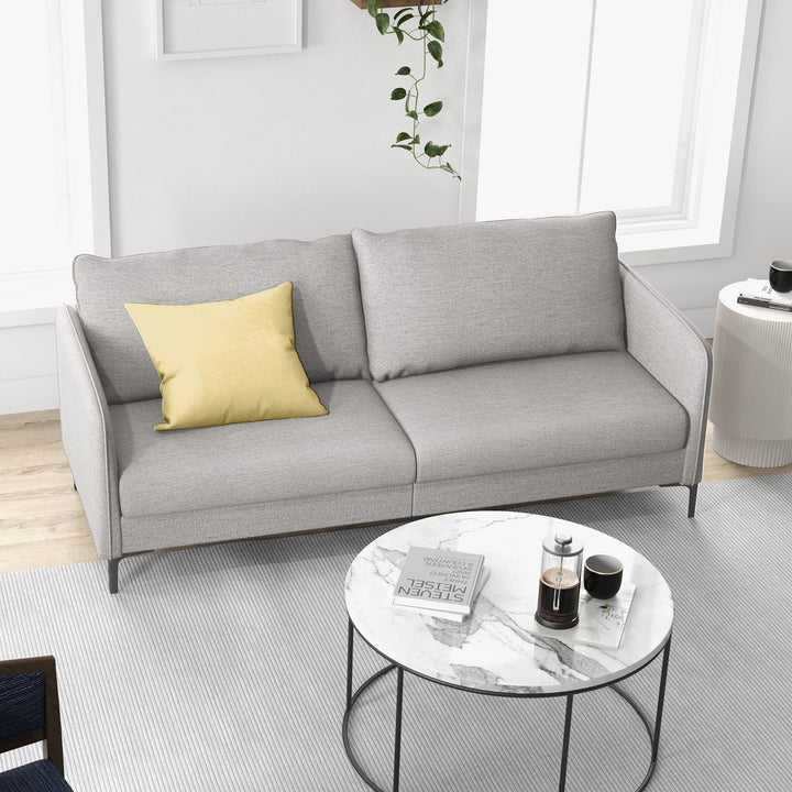 Giantex Upholstered Sofa Couch, 76" Modern Grey Loveseat