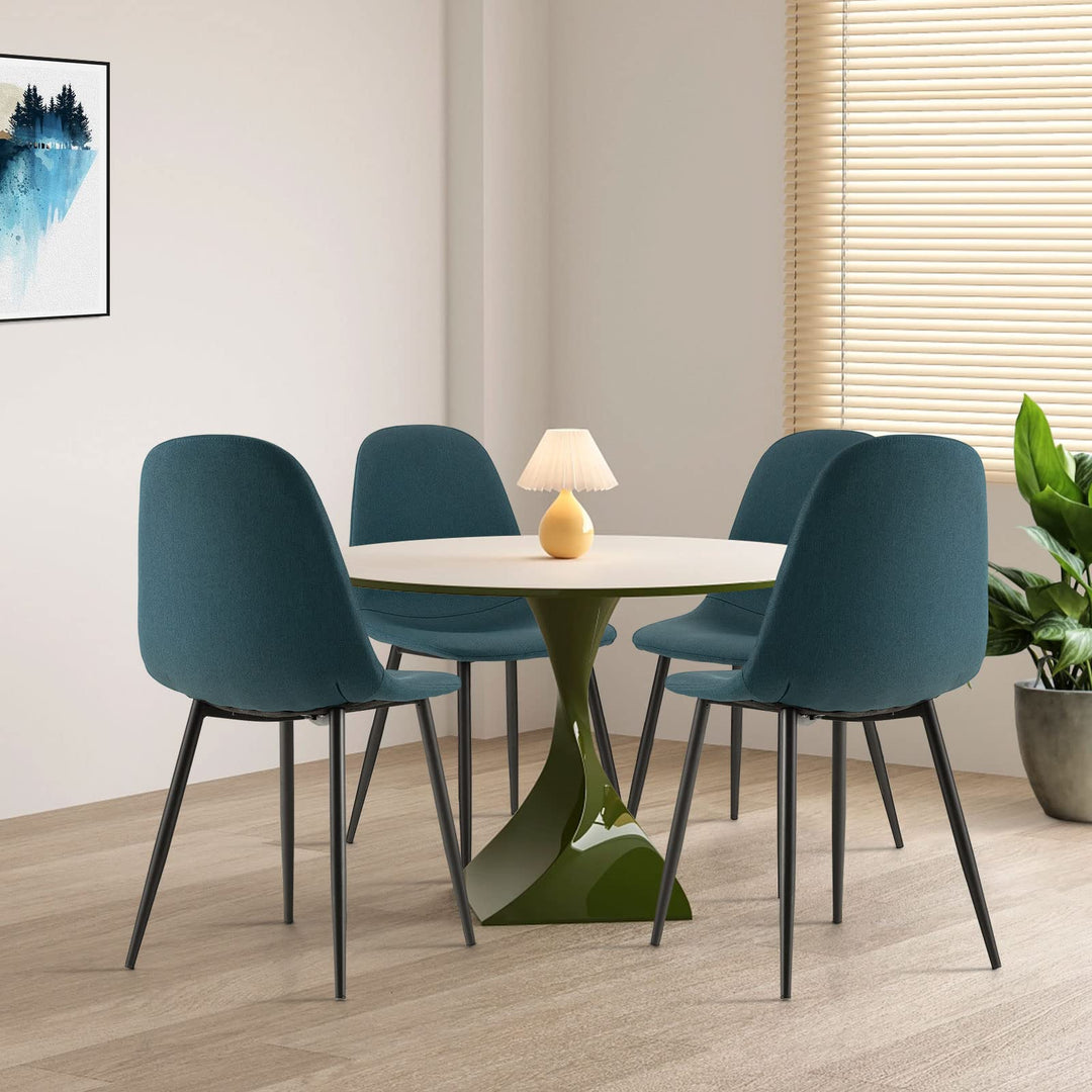 Giantex Modern Dining Chairs Set of 2 or 4 - Classic Comfy Upholstered 17” High Backrest Linen Dining Room Chairs