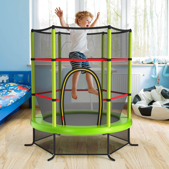 55" Kids Trampoline with Safety Enclosure Net - Giantex