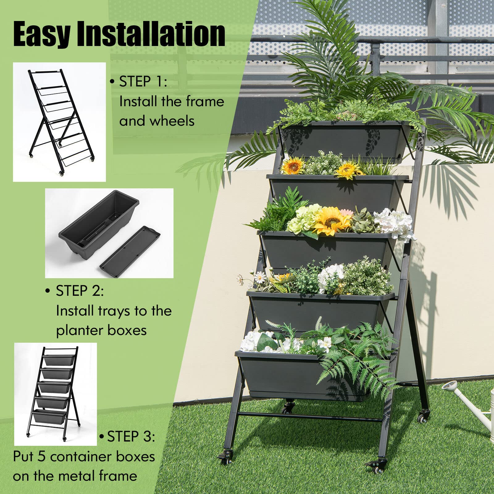 Giantex Vertical Raised Garden Bed on Wheels