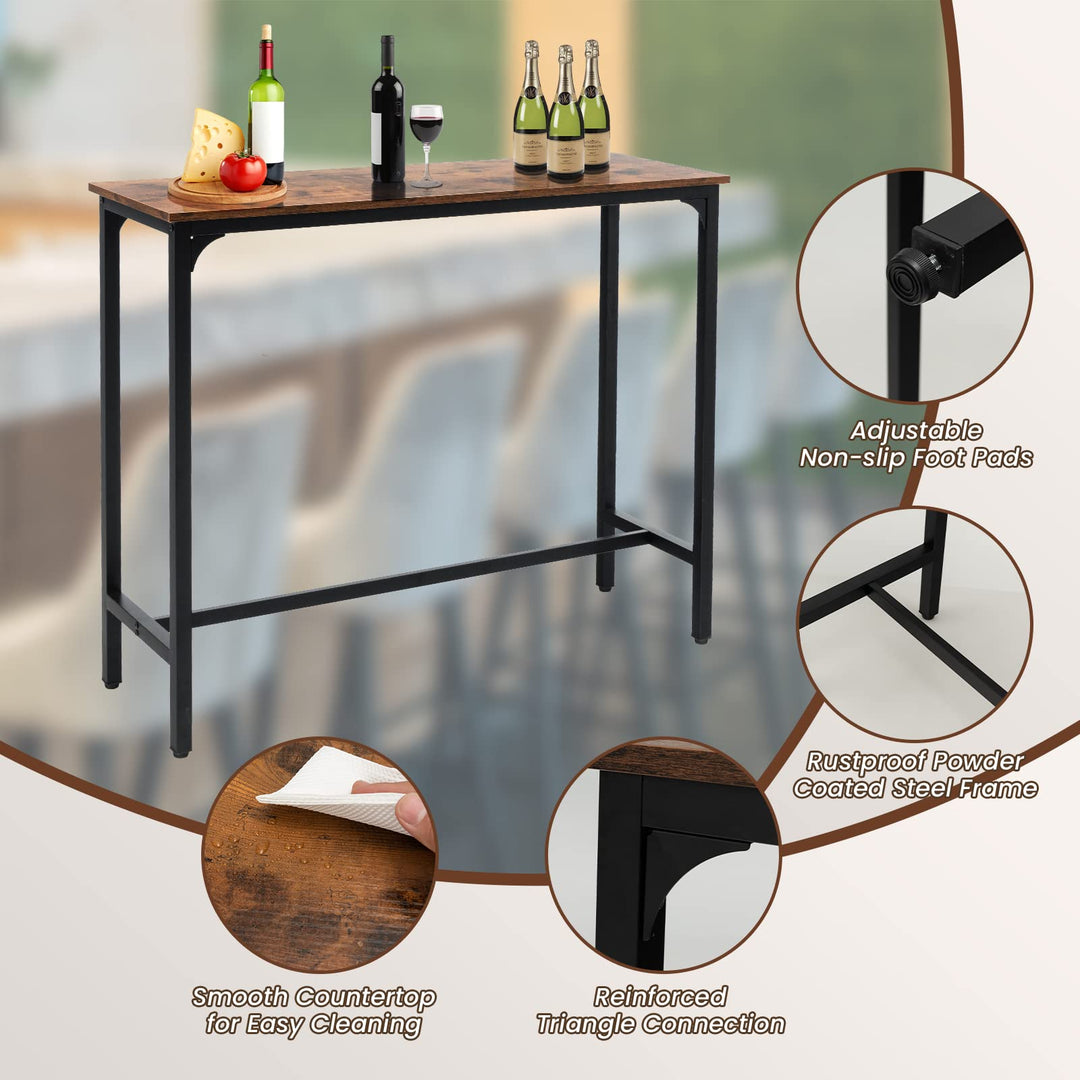 Giantex 48" Narrow Console Table - Long Bar Table, Rectangular Kitchen Dining Table