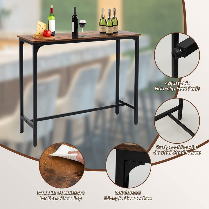 Giantex 48" Narrow Console Table - Long Bar Table, Rectangular Kitchen Dining Table