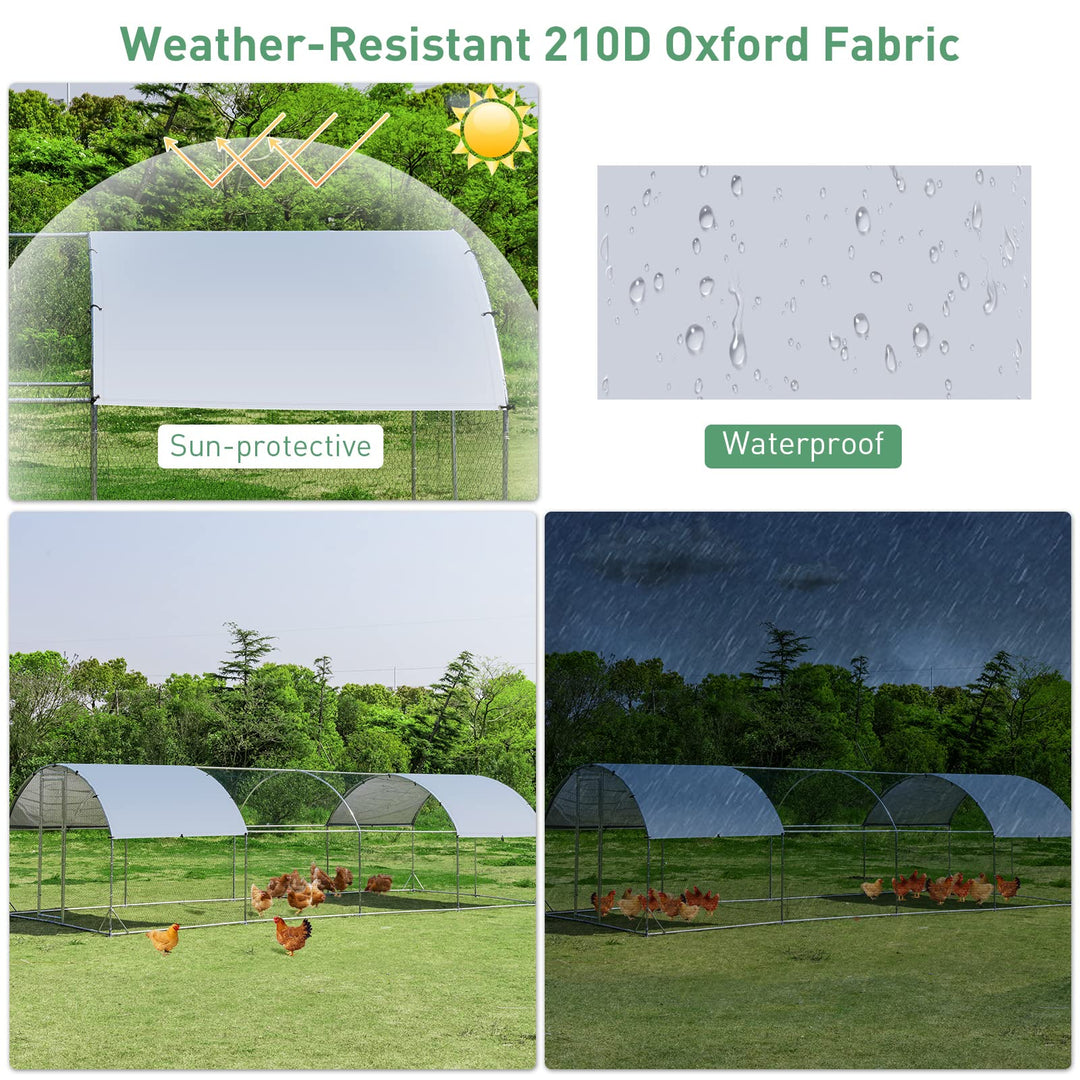 Giantex Large Metal Chicken Coop, Dome Shaped Poultry Cage Hen Run House Rabbits Habitat for Backyard Farm Outdoor