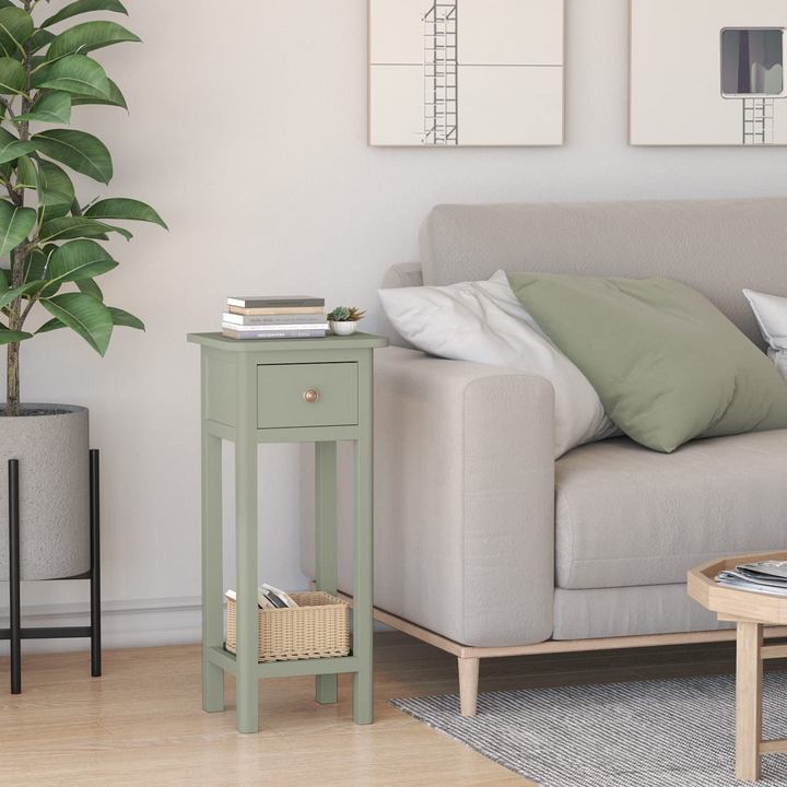 Small End Table | Wooden Slim Side Table for Small Space