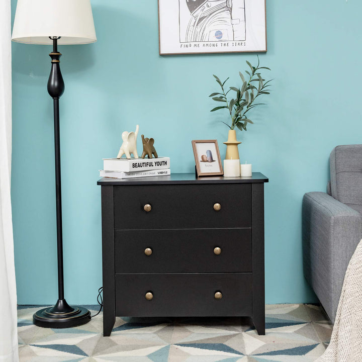 Giantex Modern Simple Dresser 3-Drawers Chest with Solid Curved Legs