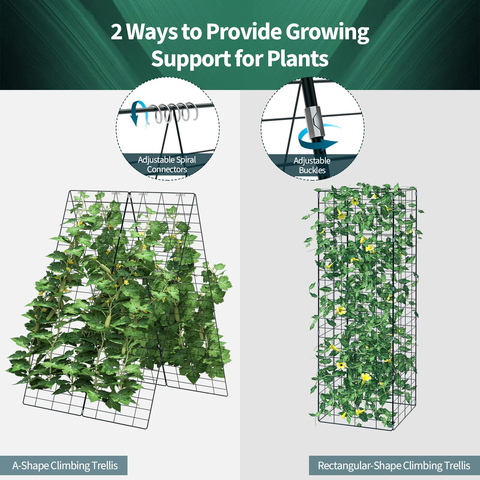 8 Panels Cucumber Trellis, A-Frame Garden Trellis for Plant Climbing
