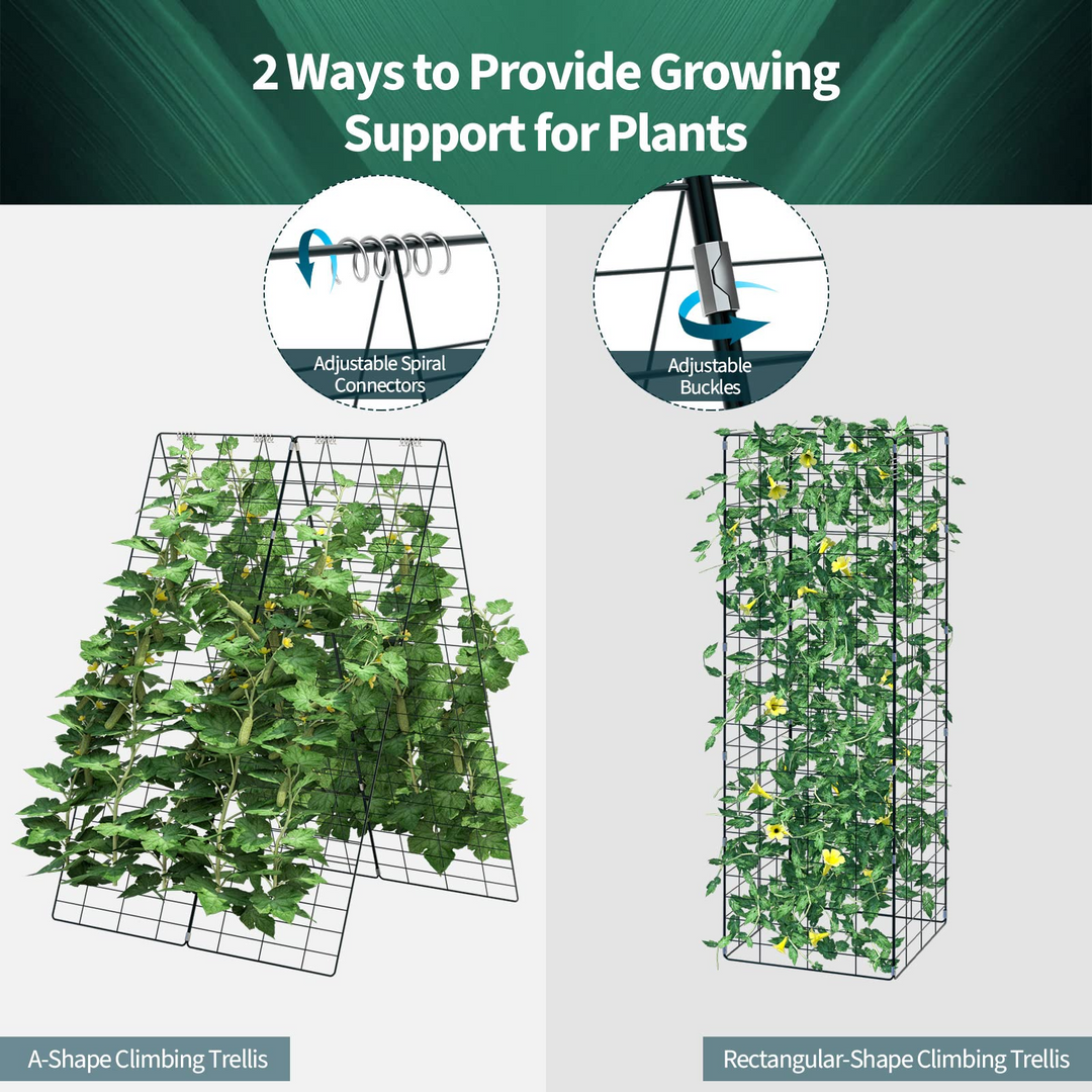 8 Panels Cucumber Trellis, A-Frame Garden Trellis for Plant Climbing