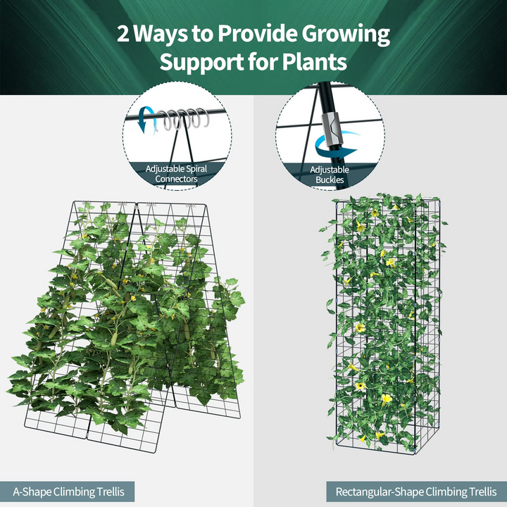 8 Panels Cucumber Trellis, A-Frame Garden Trellis for Plant Climbing