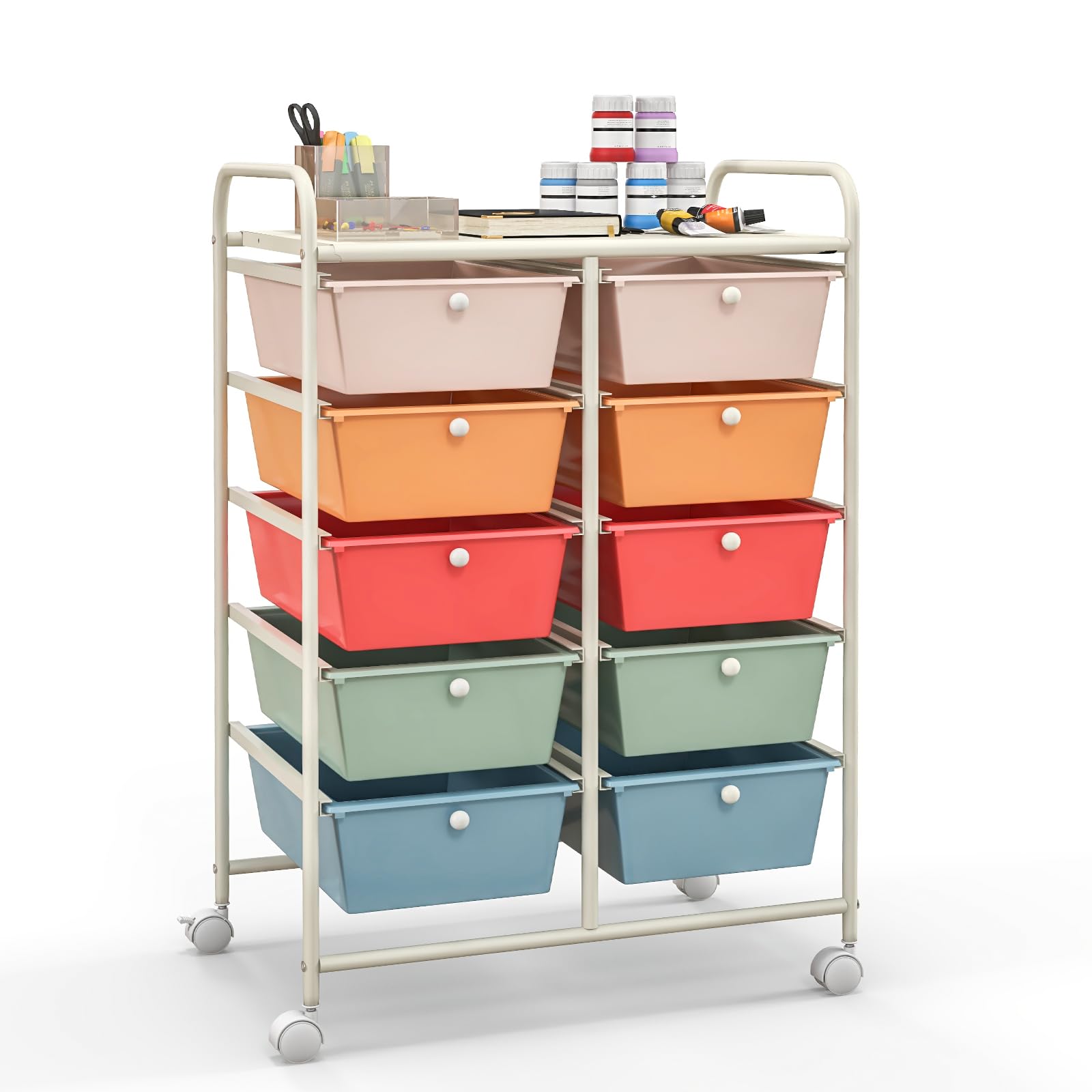 10 Drawers Rolling Cart, Classroom Organizers - Giantex